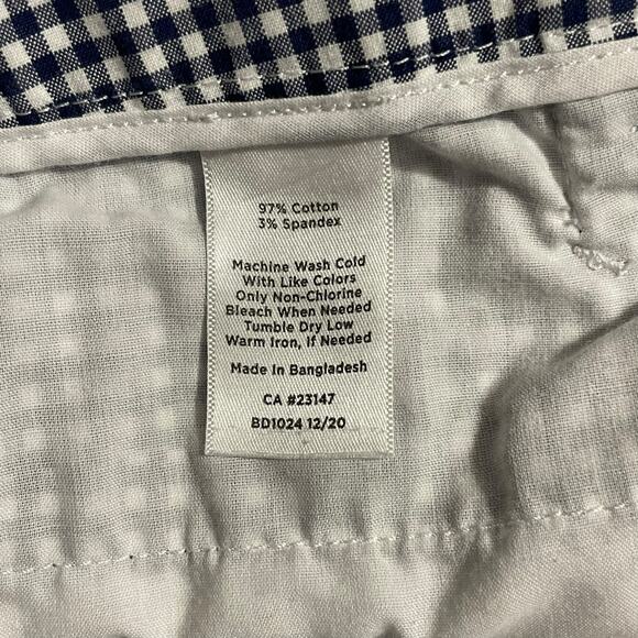 Talbots Womens Capri Pants Size 10 Navy Blue Gingham Plaid High Rise Zip Fly - Picture 9 of 12